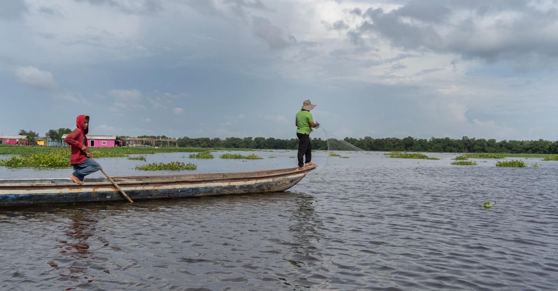 Pescador y niño